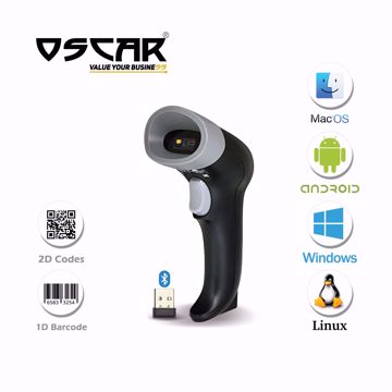 صورة OSCAR UniLite II BT - Area Imager 2D QR 1D - Bluetooth Wireless Barcode Scanner Black