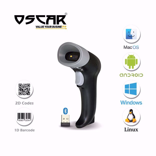 Picture of OSCAR UniLite II BT - Area Imager 2D QR 1D - Bluetooth Wireless Barcode Scanner Black